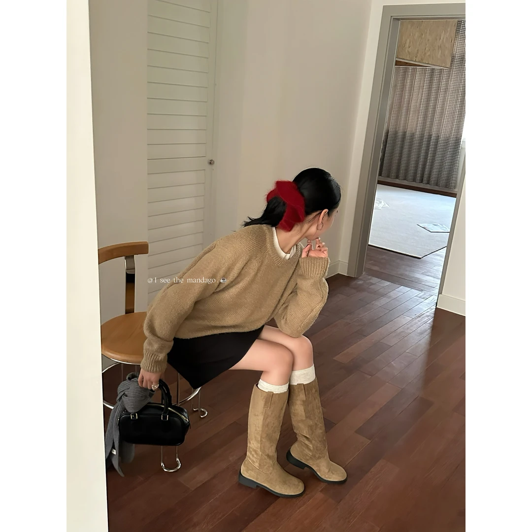 【NO退NO换】鑫燃KIKI 简约圆头百搭时装靴 A2558 MDG (F)