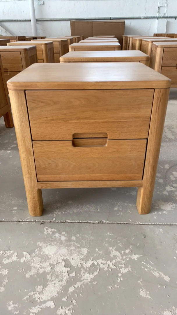 橡木双抽流云床头柜瑕疵无售后