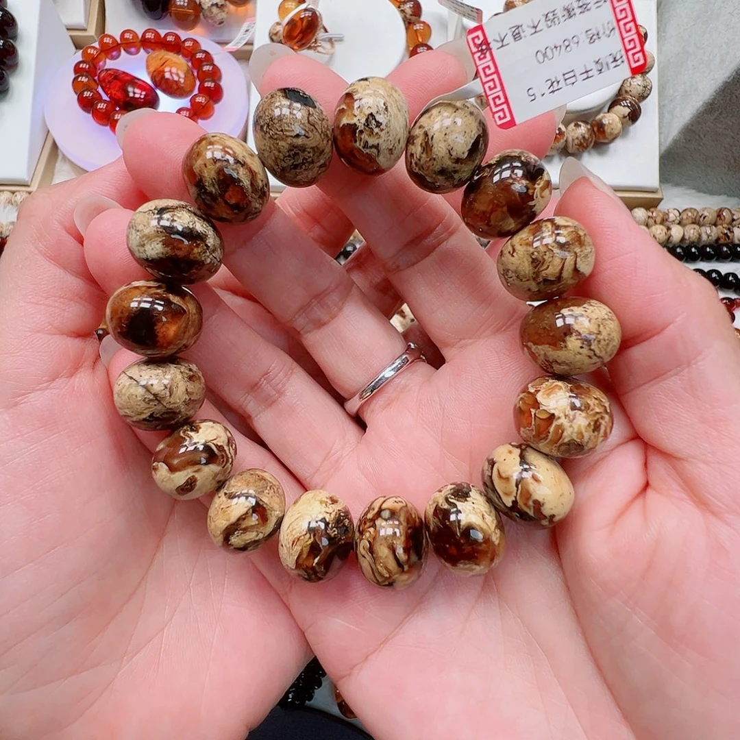 宁***凡琥珀未镶嵌裸石抚顺琥珀15干白花