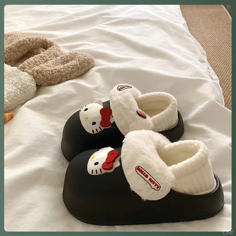 可拆卸毛毛棉拖鞋女2025年爆款冬季外出洋气可爱卡通包头拖鞋防滑
