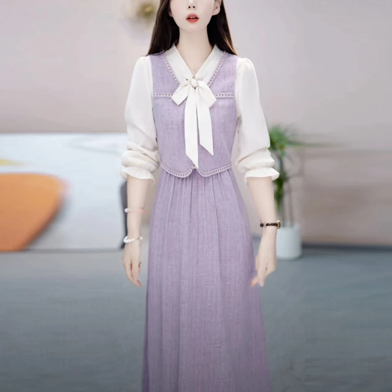 气质优雅小香风裙子套装女新款2025爆款洋气显瘦法式两件套连衣裙