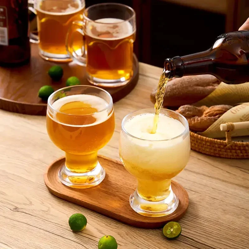 加厚宽口杯啤酒杯子家用咖啡杯冷饮果汁杯创意大容量鸡尾酒杯
