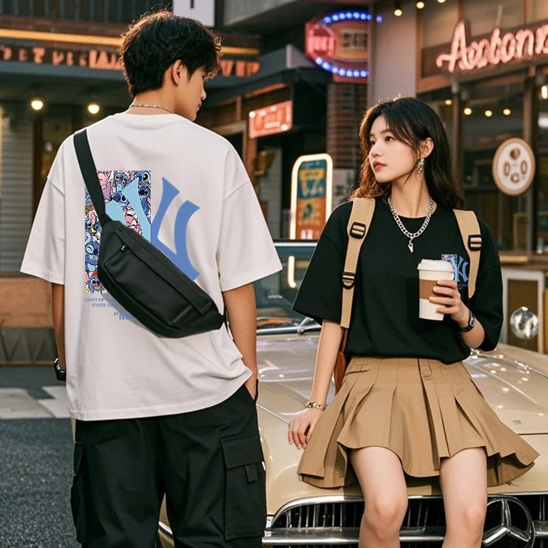 03奥莱清仓【一折捡漏】夏季t恤爆款男女情侣圆领休闲运动短袖