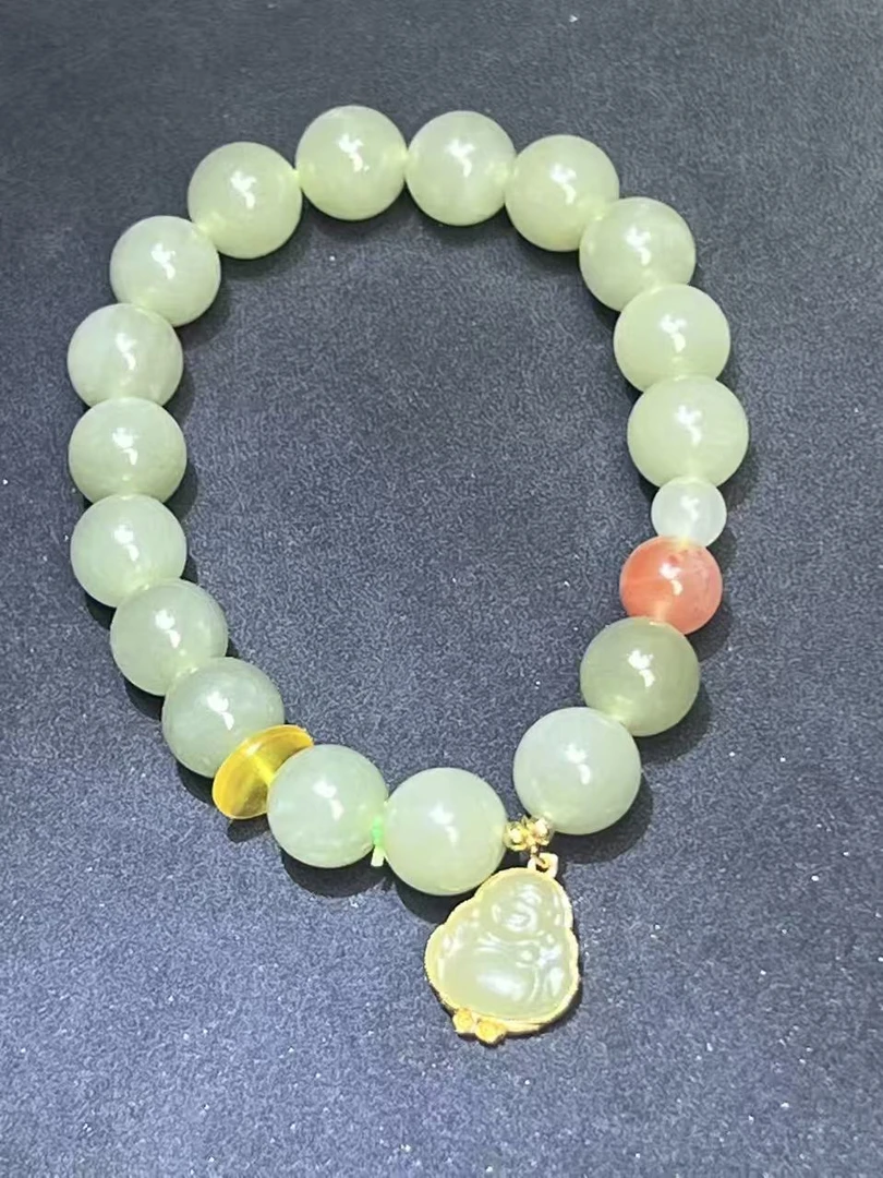 和田玉+玛瑙+琥珀手串M10