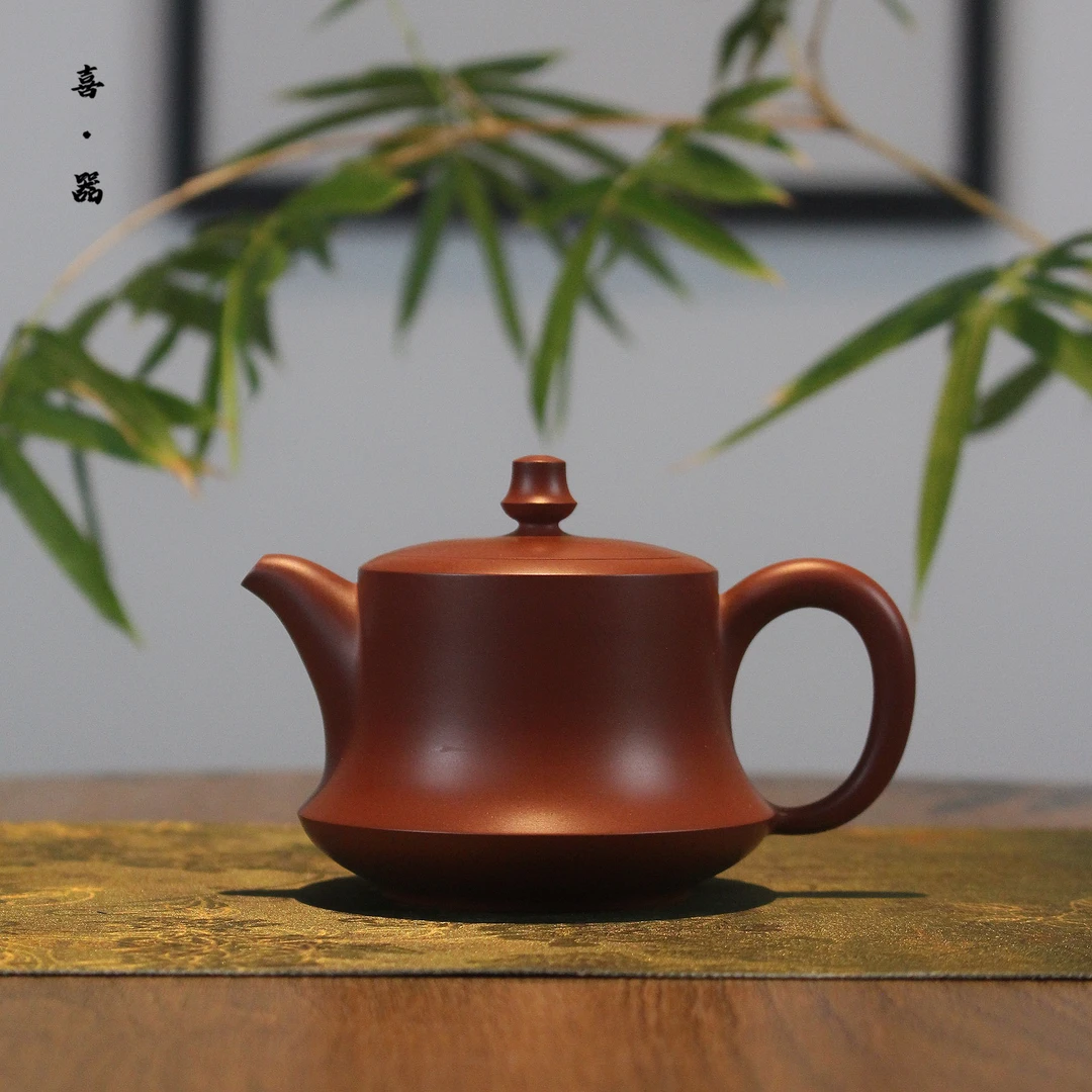 喜器趣皿 邱桂林-开怀 约130cc 潮州朱泥全手工手拉壶泡茶茶壶