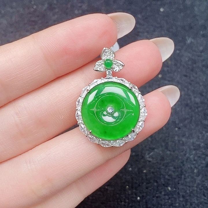 颈饰银S925镶嵌翡翠翡翠