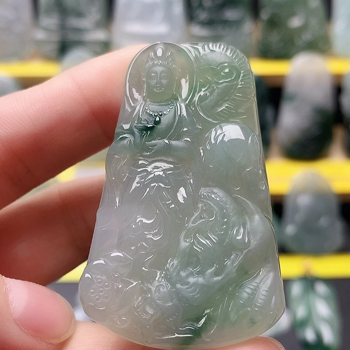 翡翠未镶嵌吊坠(不含链)御龙观音