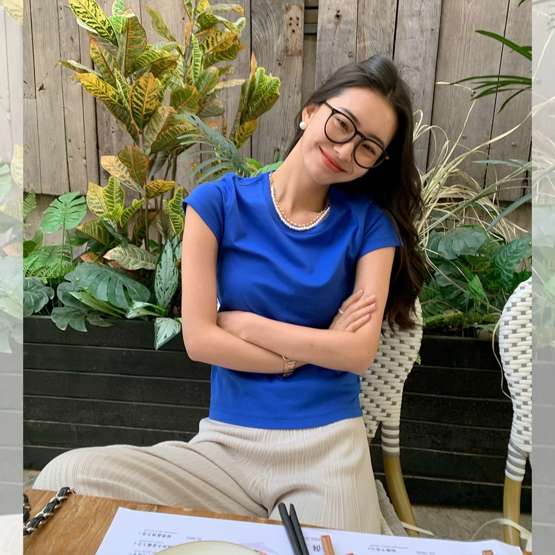 【粉风】东大门.pado夏日的多巴胺多色舒适百搭T恤