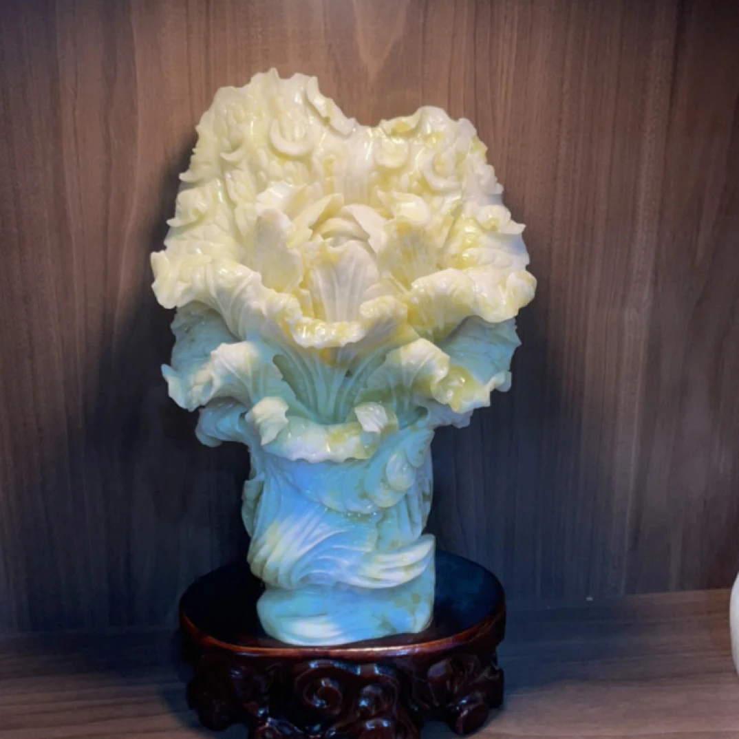 35厘米高20厘米宽精美白菜雕刻摆件客厅办公室酒柜玄关摆设