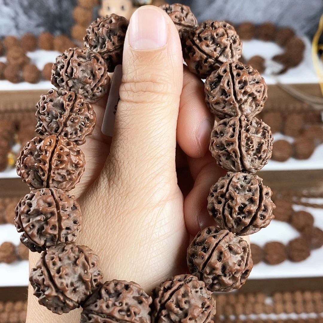 手串金刚菩提原生态5瓣红皮铁籽