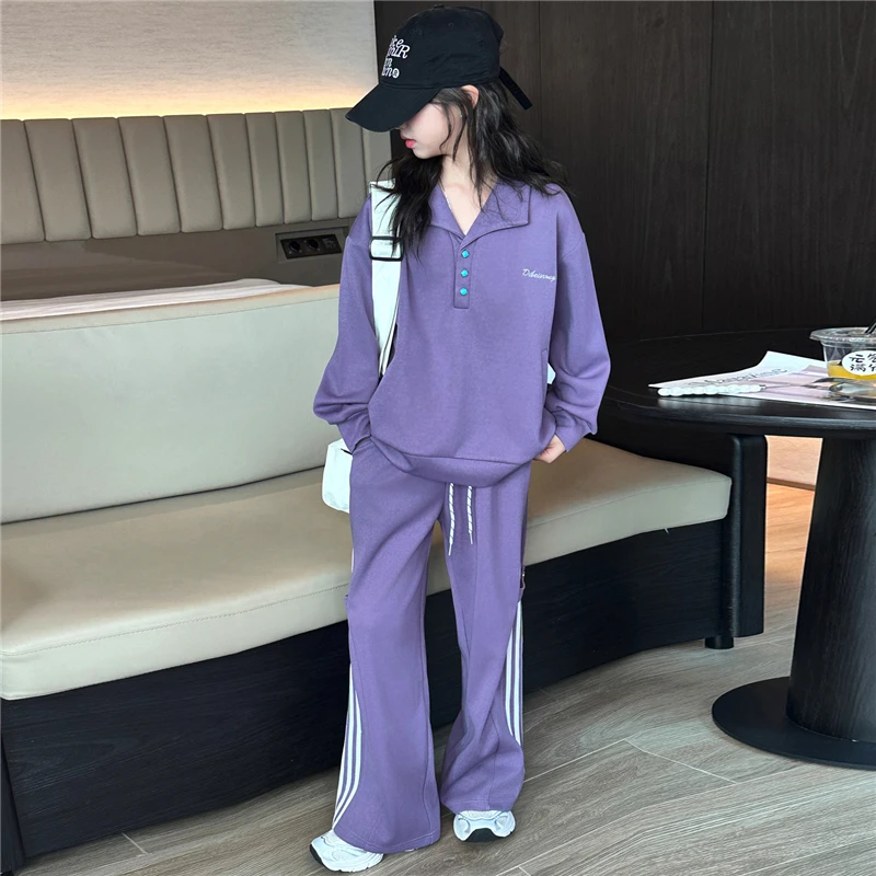 女童套装秋装2025新款洋气儿童装时髦中大童春秋季女孩卫衣两件套