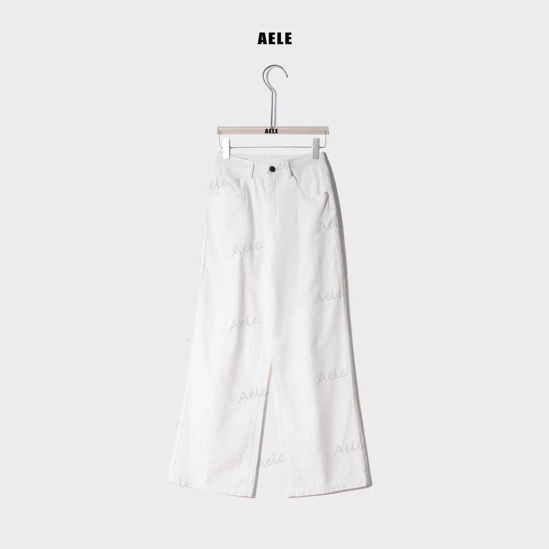AELE【白牛】宽松垂感显瘦阔腿直筒百搭松弛牛仔裤 K853 2209 AD