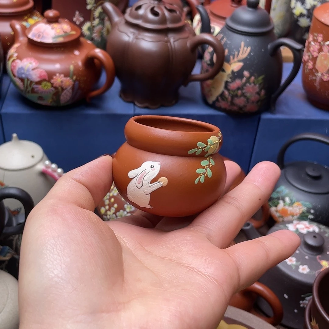 茶杯红泥紫砂主人杯60cc