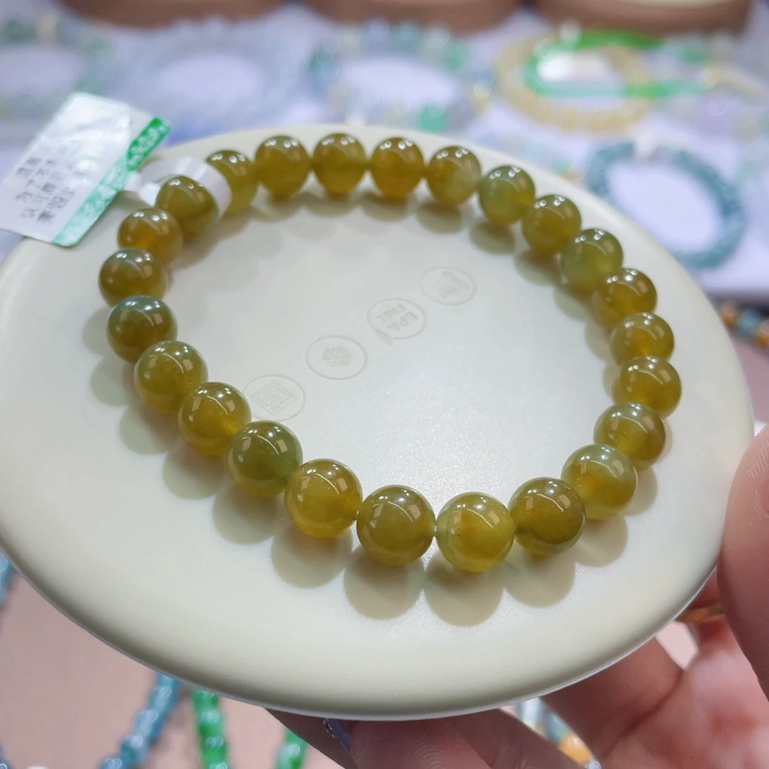 未镶嵌手链翡翠秋香茶黄卡7.7