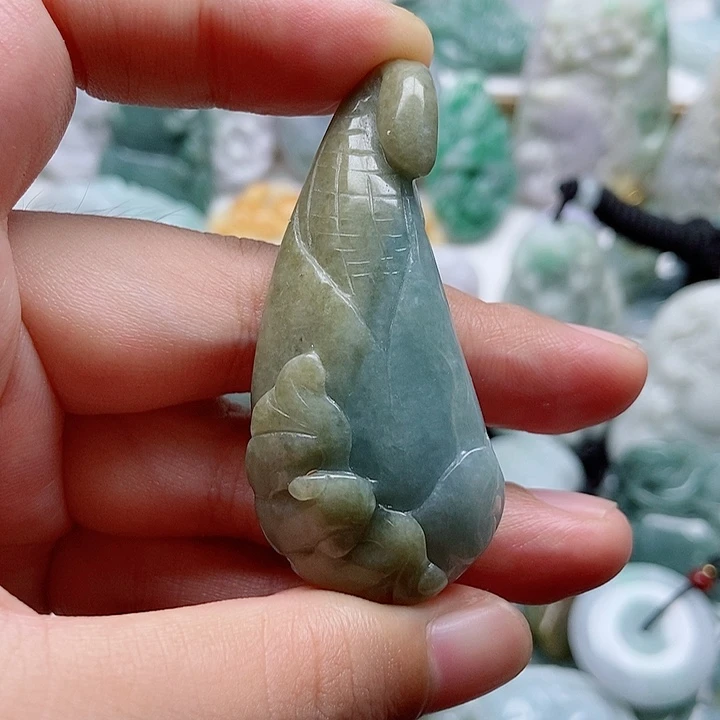 翡翠未镶嵌吊坠(不含链)1