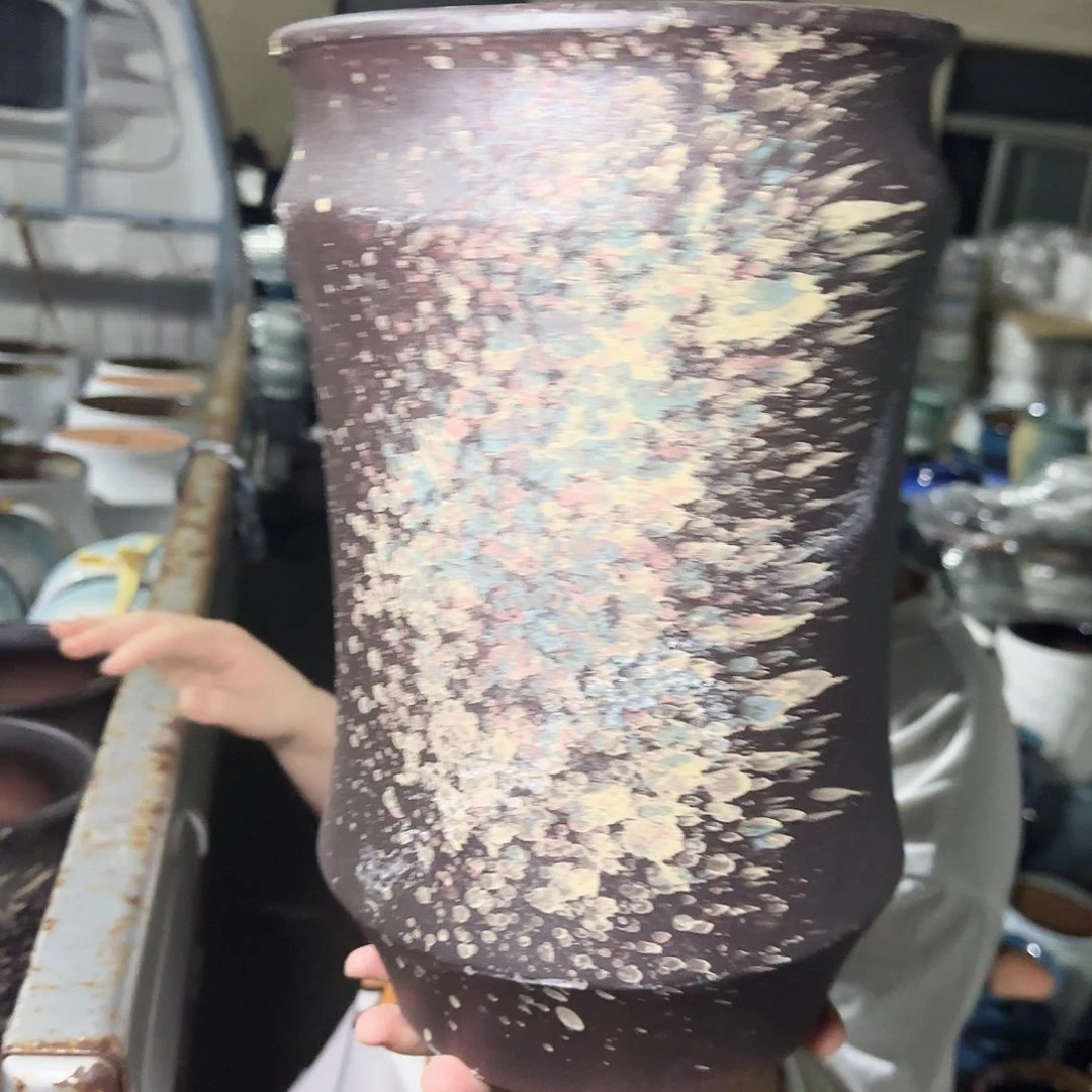 紫砂花盆高31口20