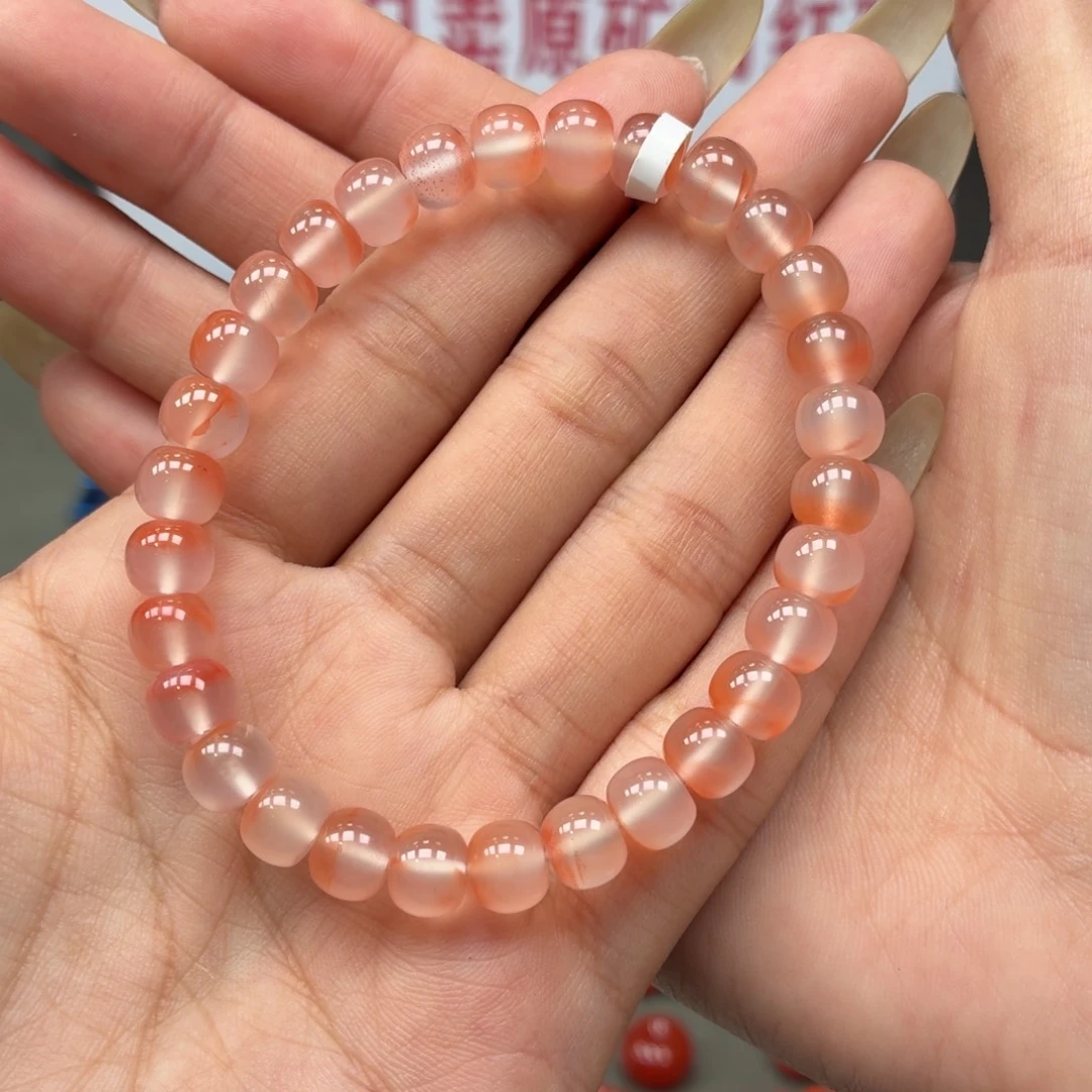 南红玛瑙未镶嵌手串原矿保山南红冰飘手串卡7+