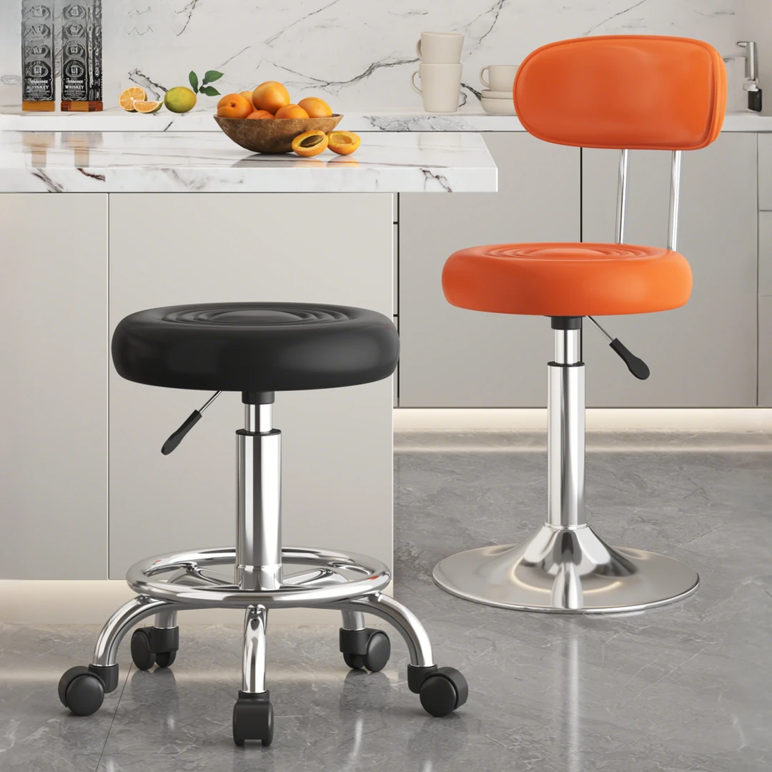 吧台椅家用转椅旋转升降凳子现代简约高脚凳靠背酒吧椅美容院圆凳