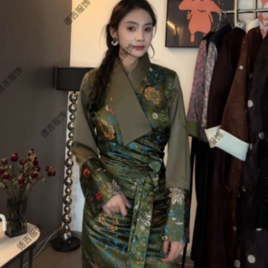 高级袖子拼接缎面西式宝【博拉裙】时尚简约