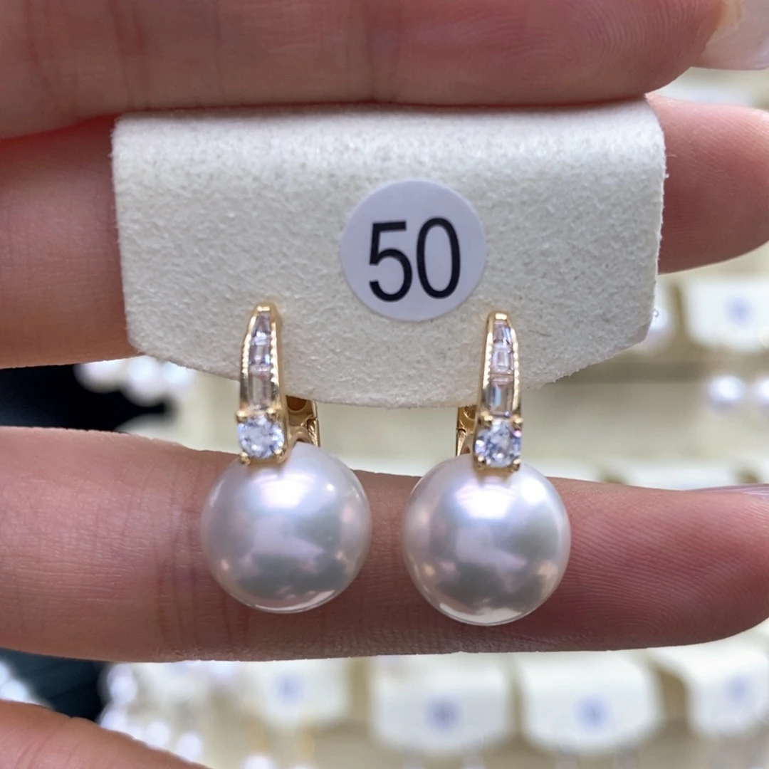 淡水珍珠耳饰银S925镶嵌