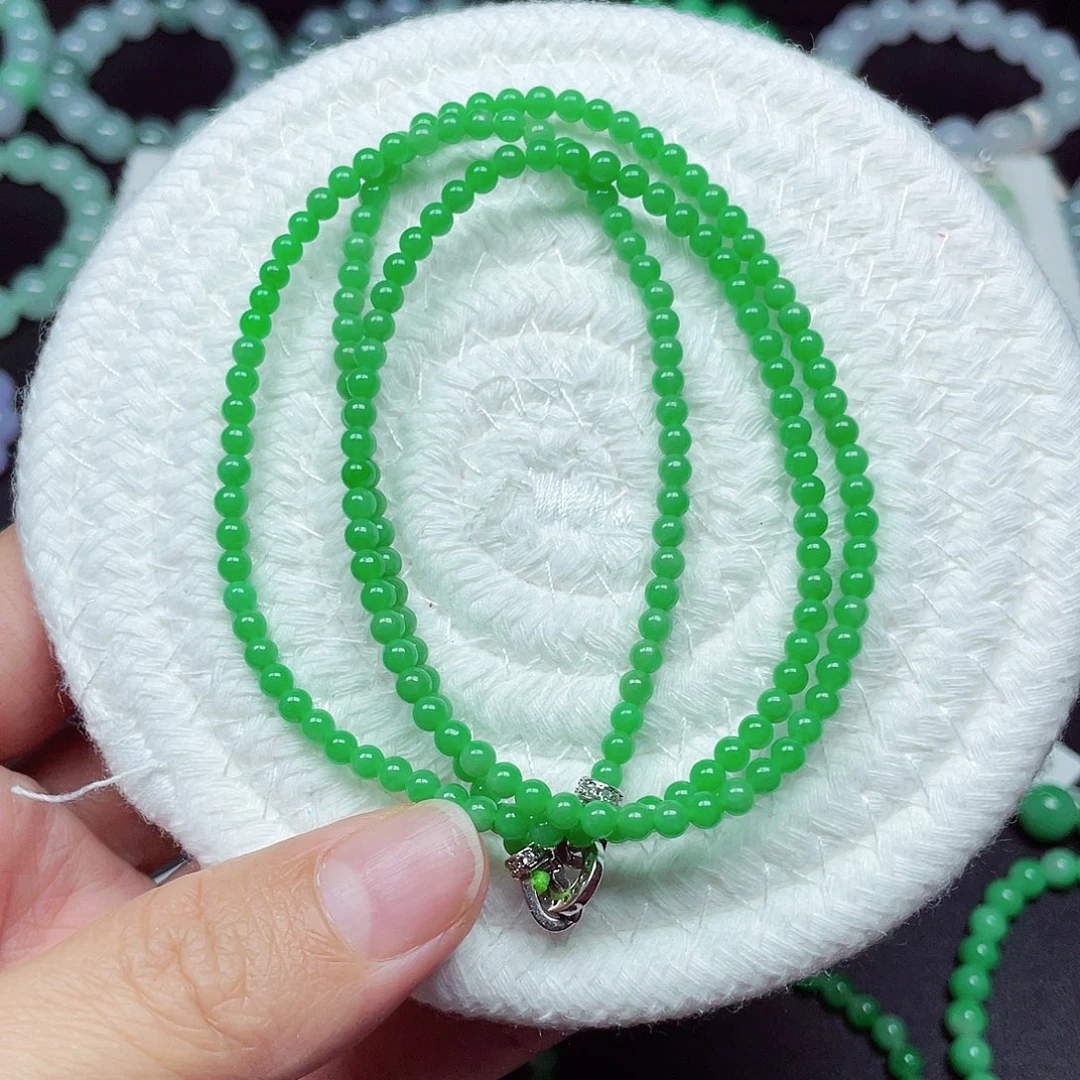 翡翠未镶嵌手链天然缅甸翡翠A货卡3.4