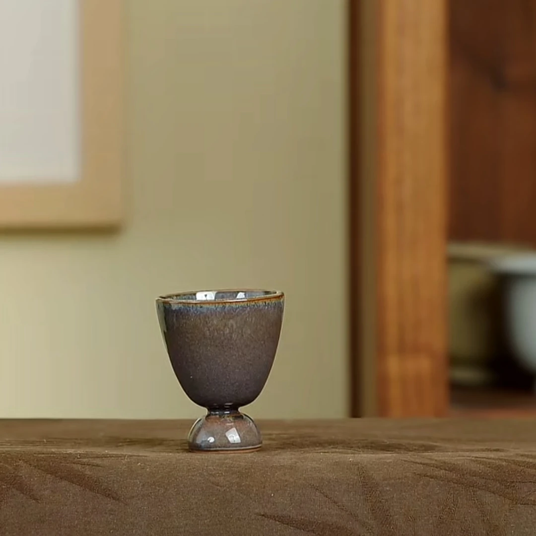 紫雀羽 小饮杯  龙泉青瓷 严卫恩  主人杯 小容量手工茶杯纯手工