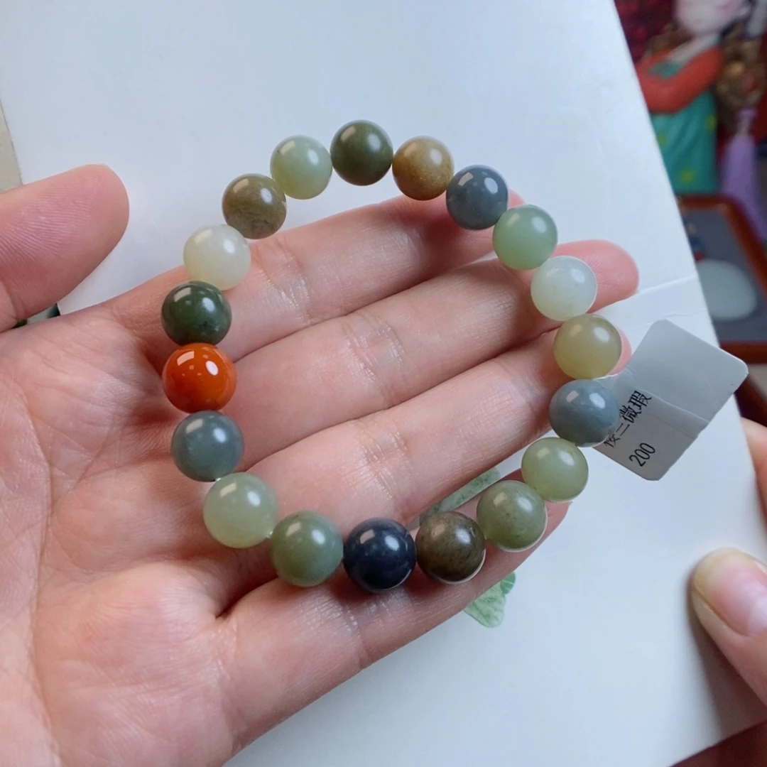 和田玉手链未镶嵌楼兰微瑕