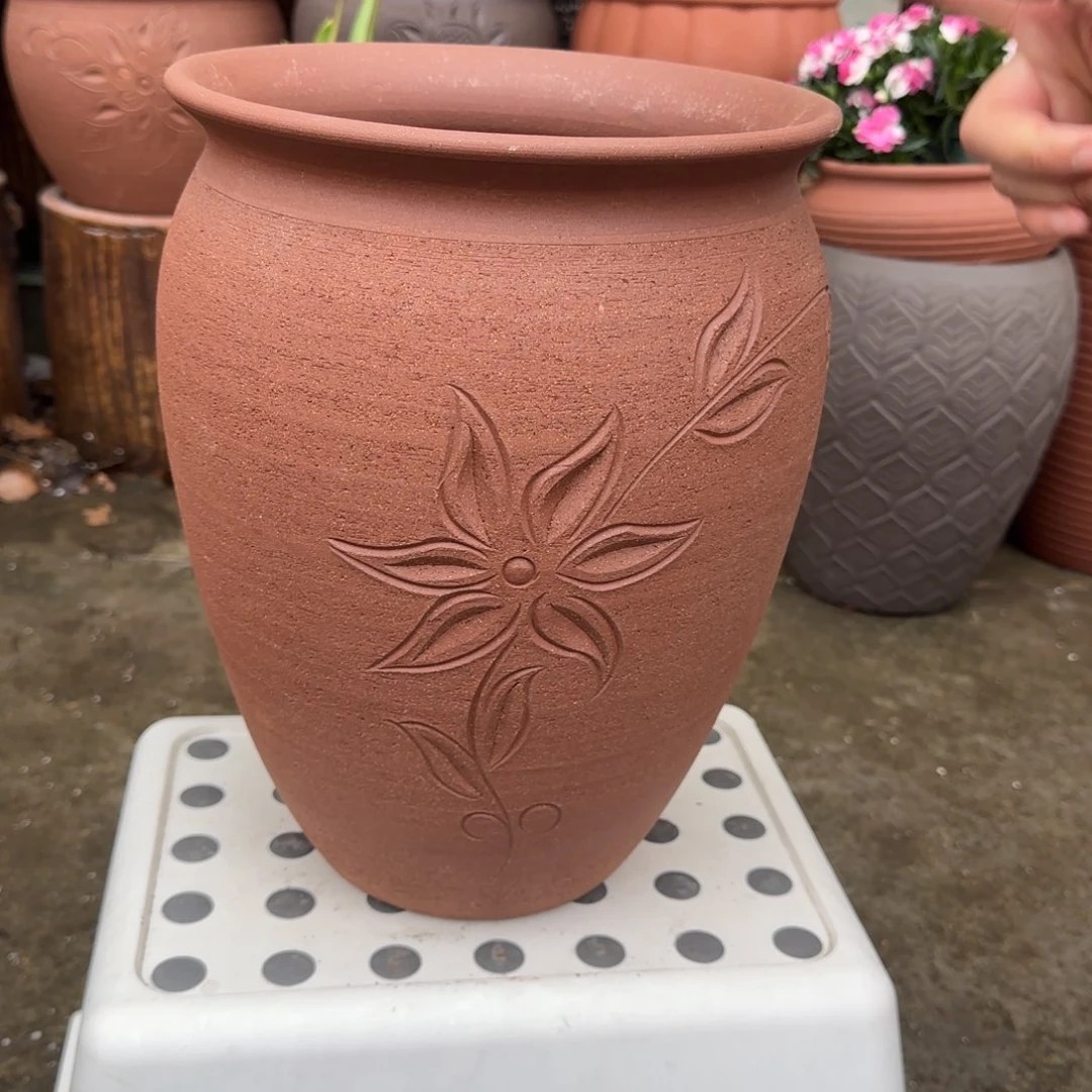 紫砂花盆口25高35宜兴紫砂