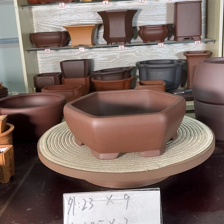 琉璃手工艺品六方盆景盆