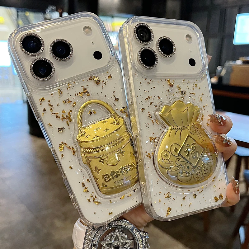 适用苹果系列iPhone17新款手机壳15prom小众包你有钱半包大孔透气