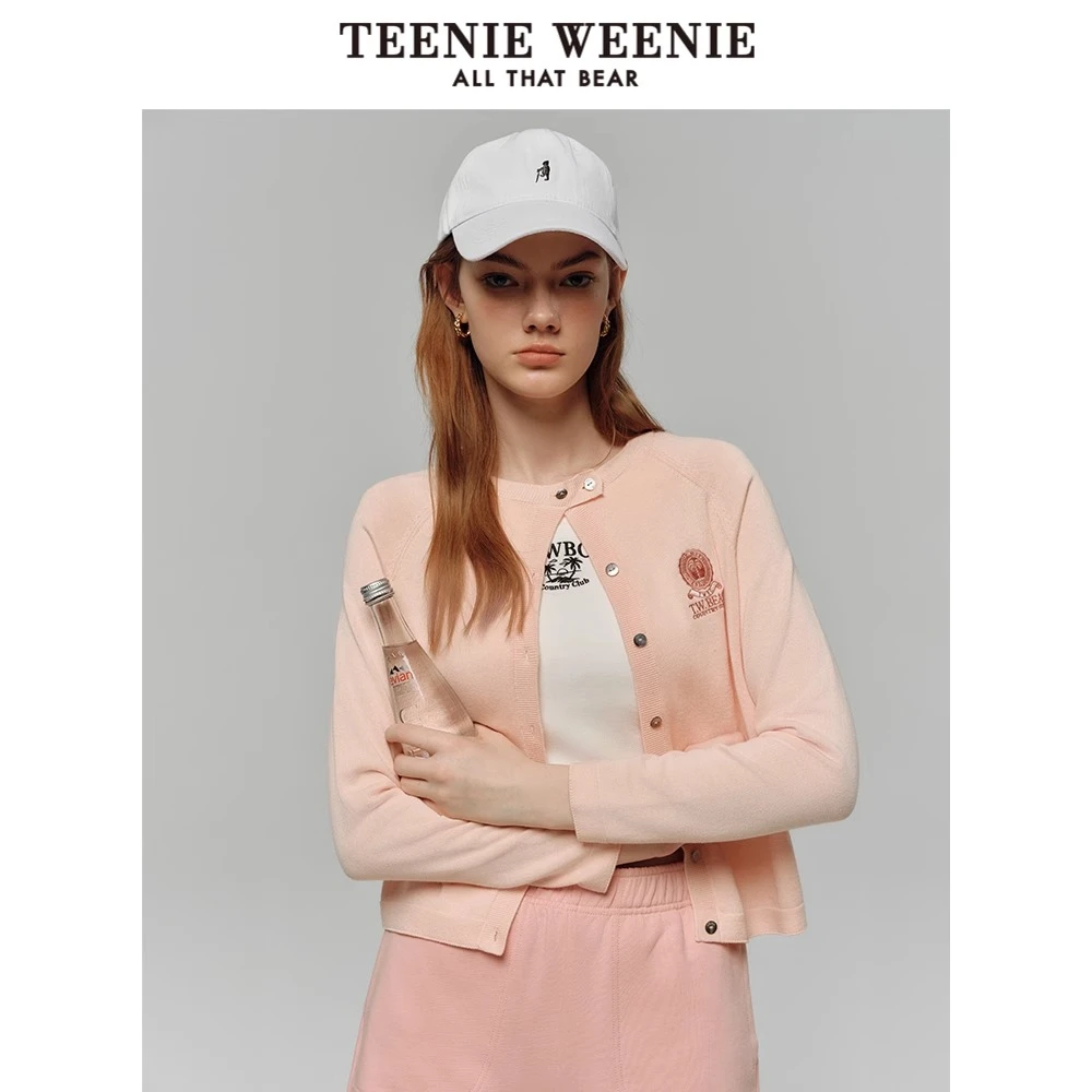 #TeenieWeenie小熊毛针织开衫25学院风高智感圆领上衣TTCK256312H