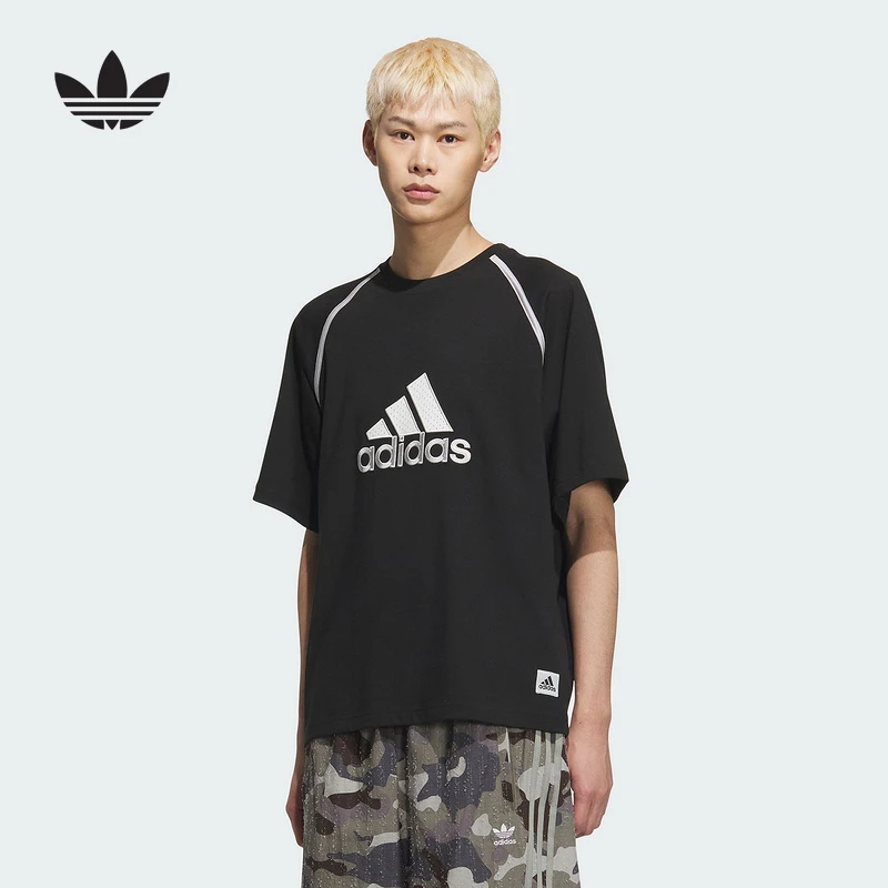 Adidas阿迪达斯【官方正品】男子纯棉复古运动圆领短袖T恤KC3861