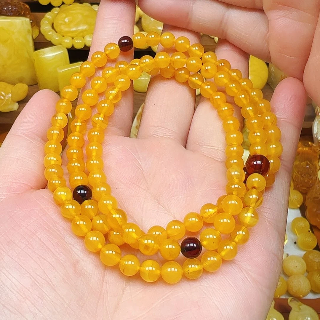 蜜蜡未镶嵌珠宝奇石蜜蜡多圈5.4m m