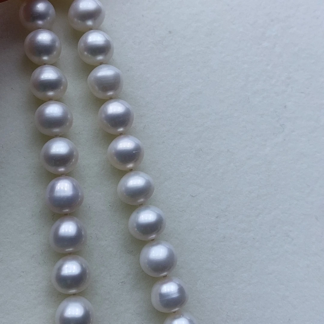 淡水珍珠颈饰银S925镶嵌➕11高品澳白光
