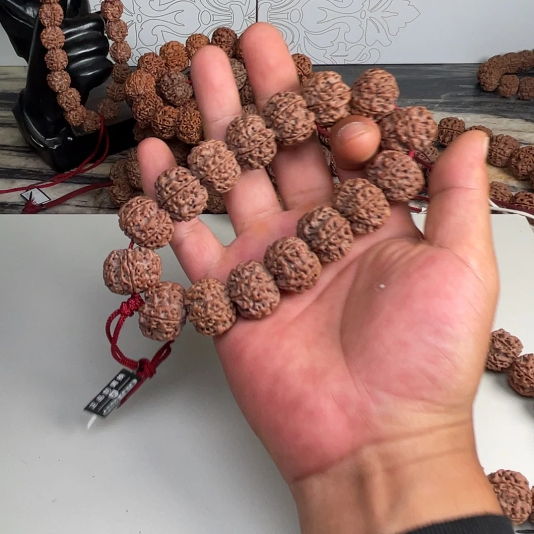 Ａ***贵手串金刚菩提654红油皮纽扣头货