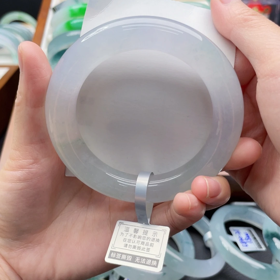 未镶嵌手镯翡翠57胖圆白冰