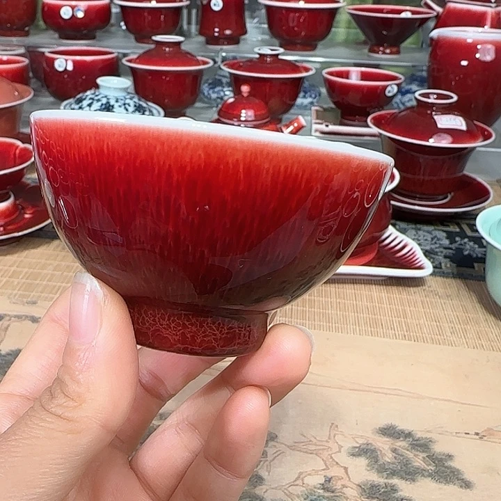 景德镇陶瓷红马坊杯