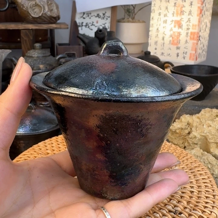 ✔*好荥经黑砂炸福利斗笠盖碗35