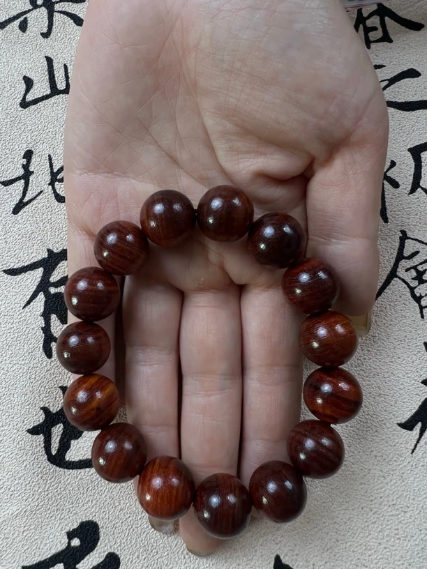 血檀大珠手串-无礼盒-V90