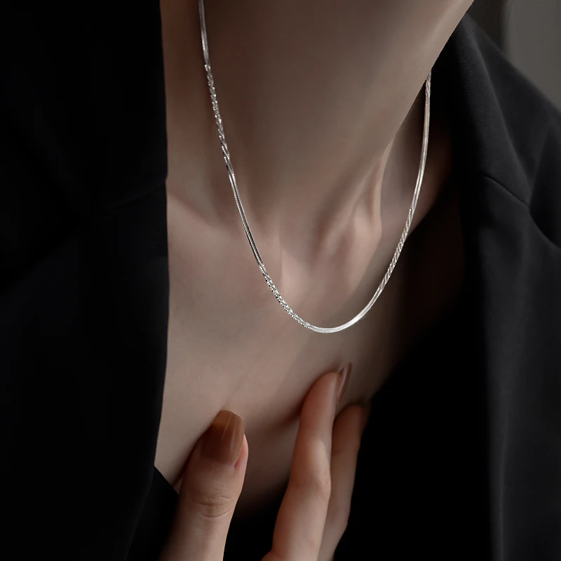 链子925银 925银卷卷扭绳链项链女2025新款爆款小众高级感锁骨链