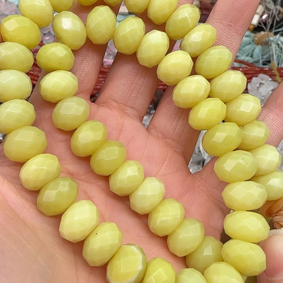 玛瑙/玉髓合金珠宝半成品岫玉12mm算盘一条