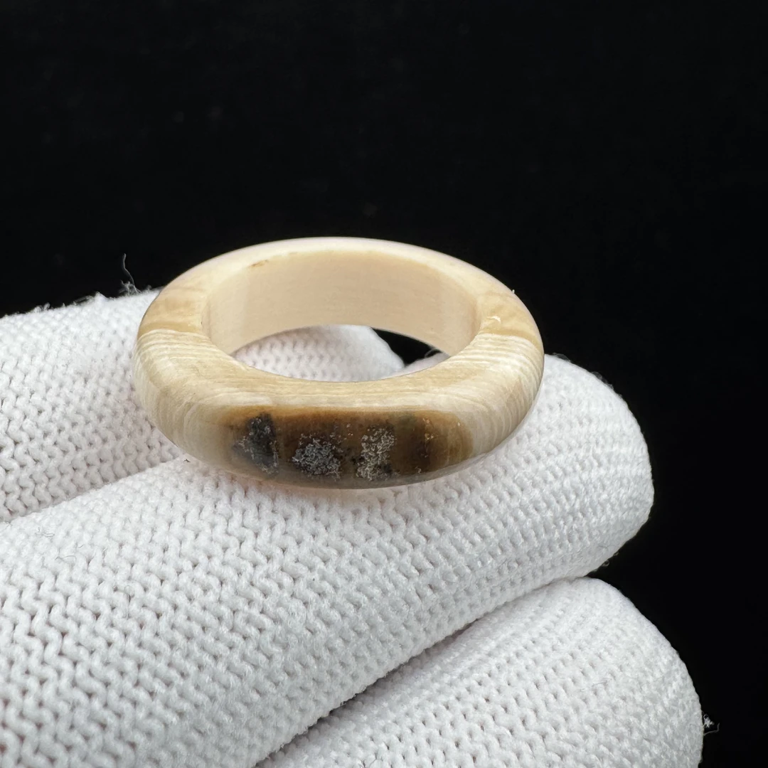 D2551天然猛犸牙 戒圈17*26*6mm支持鉴定 假一罚四