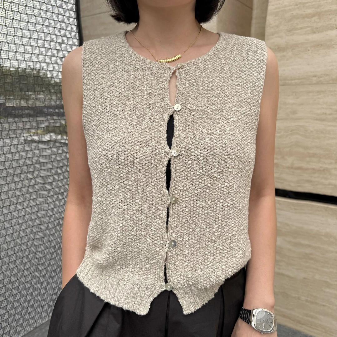 MODULATE轻奢气质百搭老钱风针织无袖上衣