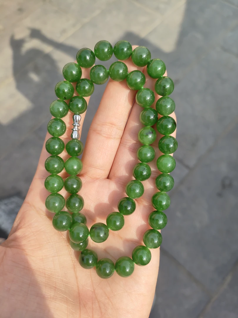 和田玉碧玉卡 10 妈妈链