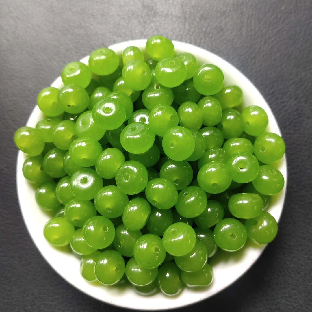 【散珠批发】w3268苹果绿算盘8*5mm*20颗