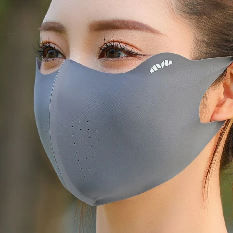 凉皮防晒口罩女夏季高颜值纯色百搭冰丝立体透气遮阳防晒大面罩男