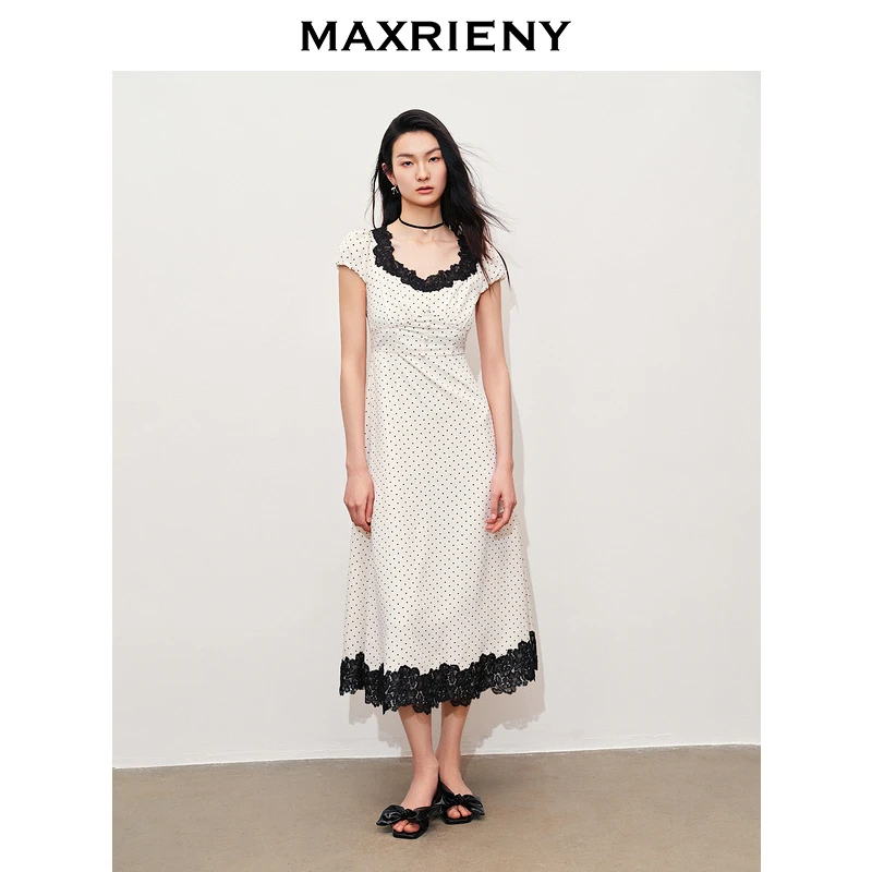 MAXRIENY法式复古风韵收腰连衣裙