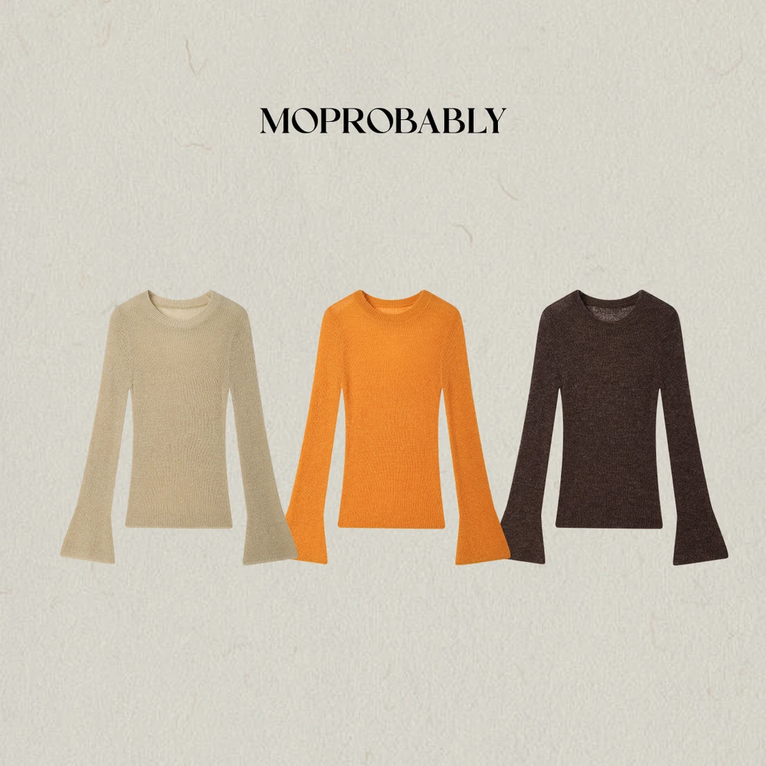 Moprobably李予诺「里物集」羊驼羊毛混纺纯欲套头针织衫L5476199