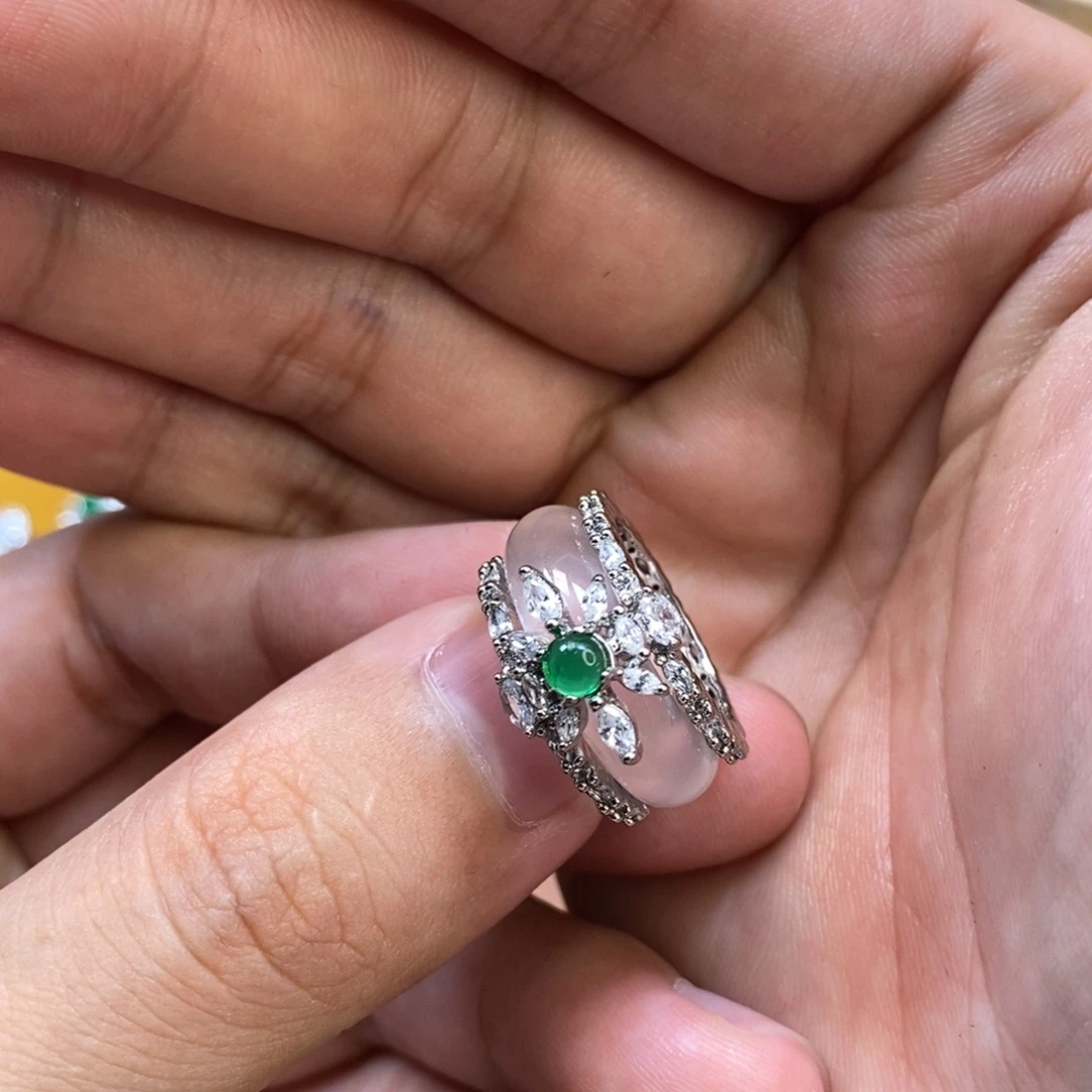 颈饰合金石英质玉戒圈9