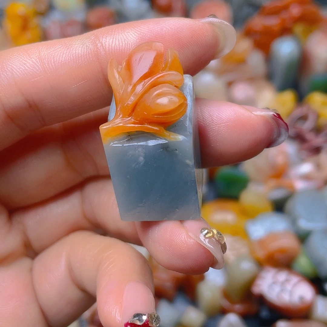 青田石印石花开富贵